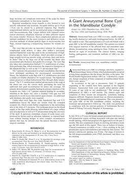 A Giant Aneurysmal Bone Cyst in the Mandibular Condyle