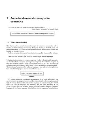 1 Some Fundamental Concepts for Semantics