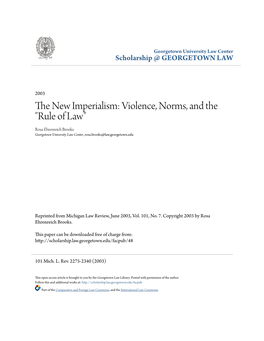 Rule of Law" Rosa Ehrenreich Brooks Georgetown University Law Center, Rosa.Brooks@Law.Georgetown.Edu