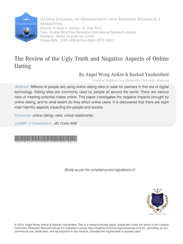 The Review of the Ugly Truth and Negative Aspects of Online Dating