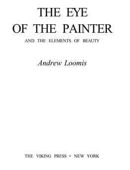 The Eye of the Painter and the Elements of Beauty