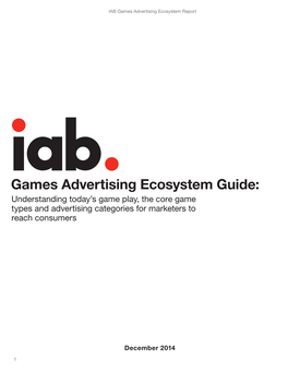 IAB Game Advertising Ecosystem Guide