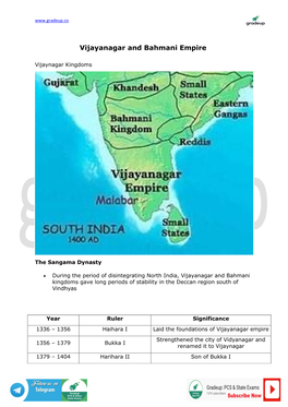 Vijayanagar and Bahmani Empire