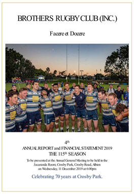 Brothers Rugby Club Annual Report 2019