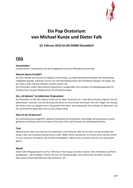 Ein Pop Oratorium Von Michael Kunze Und Dieter Falk
