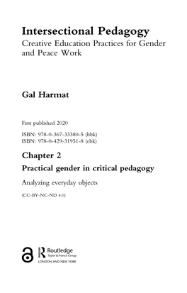 Chapter 2 Practical Gender in Critical Pedagogy Analyzing Everyday Objects
