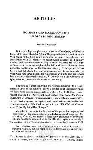 Holiness and Social Concern 11