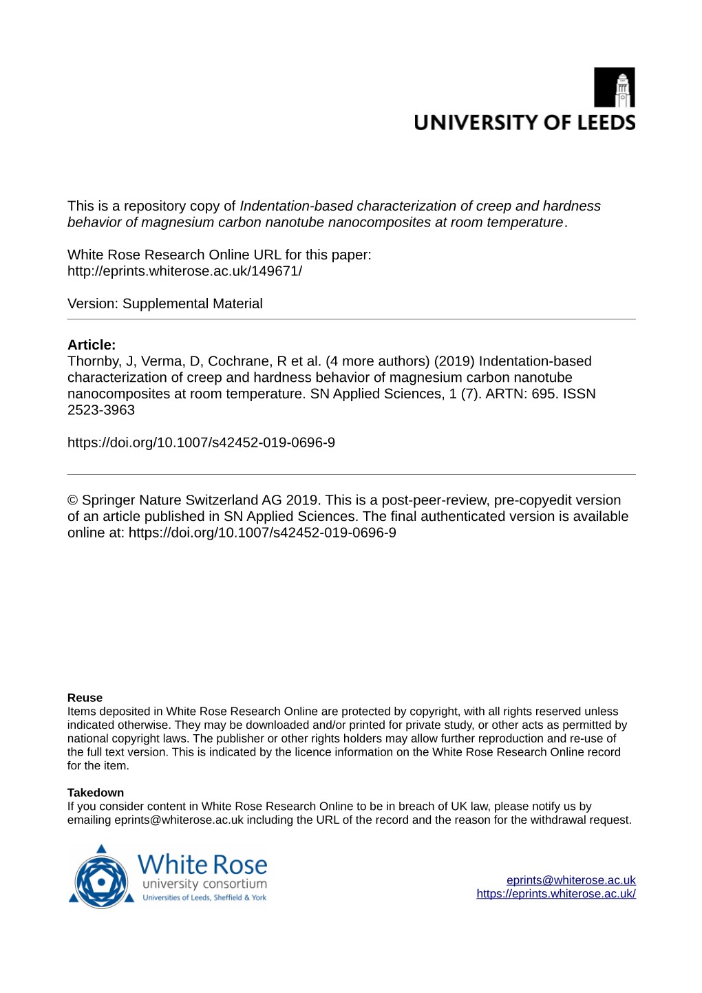 Indentation-Based Characterization of Creep and Hardness Behavior of Magnesium Carbon Nanotube Nanocomposites at Room Temperature