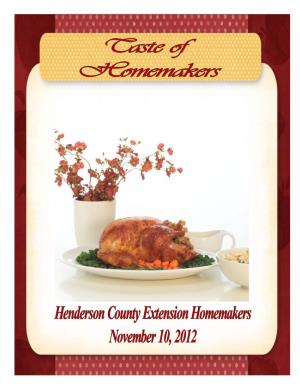 Taste of Homemakers 2012 Recipe Book