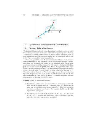 1.7 Cylindrical and Spherical Coordinates