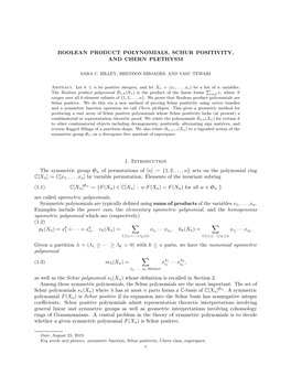 Boolean Product Polynomials, Schur Positivity, and Chern Plethysm