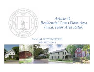 Article 41 - Residential Gross Floor Area (A.K.A