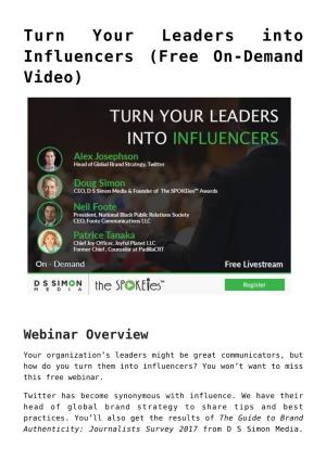 Turn Your Leaders Into Influencers (Free On-Demand Video)