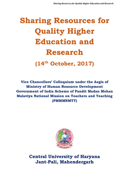 Sharing Resources for Quality Higher Education and Research