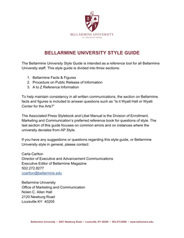 Bellarmine University Style Guide