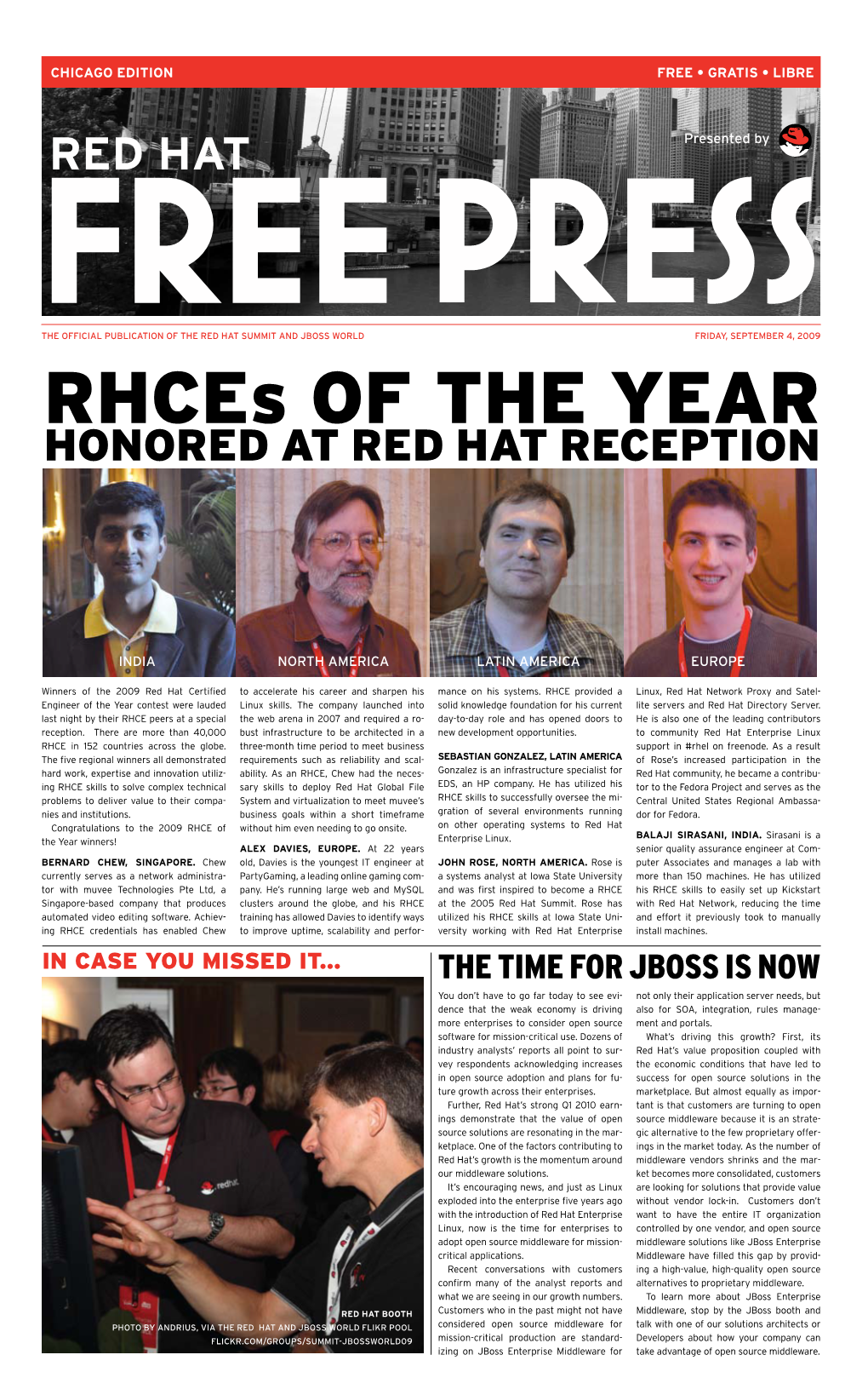 Rhces of the Year Honored at Red Hat Reception
