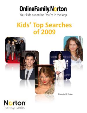 Kids' Top Searches of 2009