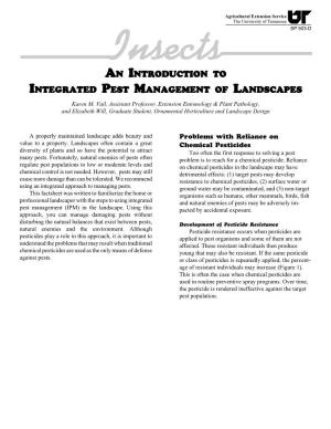 Insects: an Introduction to Intergrated Pest Management of Landscapes