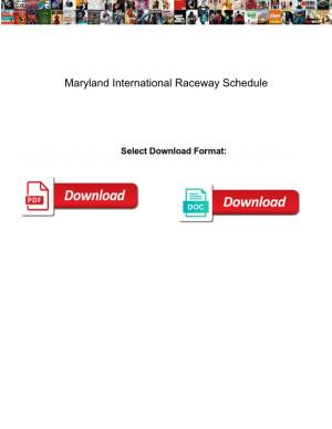 Maryland International Raceway Schedule