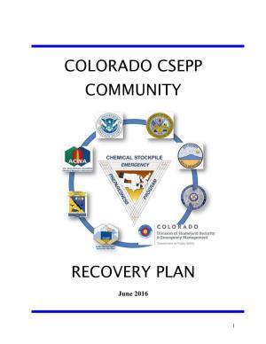 Colorado Csepp Community Recovery Plan