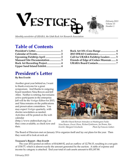 Vestiges February 2013 Volume 33 Number 1