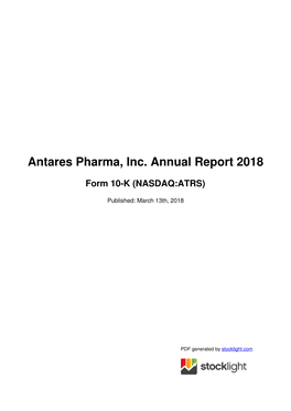 Antares Pharma, Inc