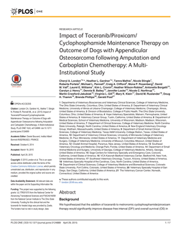 Impact of Toceranib/Piroxicam