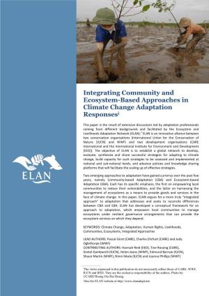 Integrating Community and Ecosystem-Based Approaches in Climate