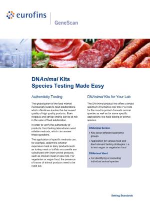 Dnanimal Kits Species Testing Made Easy
