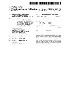 (12) Patent Application Publication (10) Pub. No.: US 2007/0128680 A1 Lopes Et Al