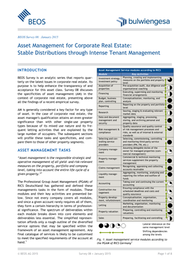 Asset Management for Corporate Real Estate: Stable Distributions Through Intense Tenant Management
