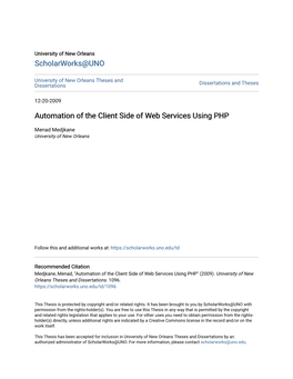 Automation of the Client Side of Web Services Using PHP