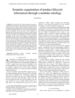 Semantic Organization of Product Lifecycle Information Through a Modular Ontology