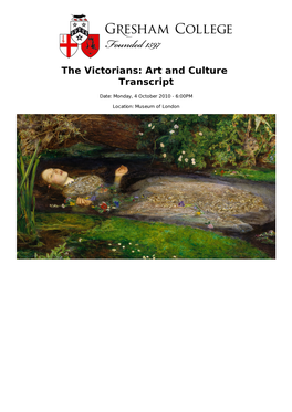 The Victorians: Art and Culture Transcript