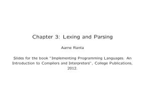 Chapter 3: Lexing and Parsing