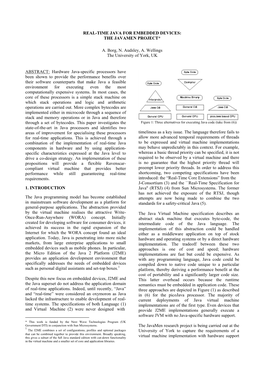 Real-Time Java for Embedded Devices: the Javamen Project*