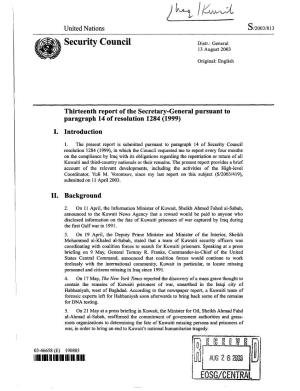 Security Council Distr.: General 13 August 2003