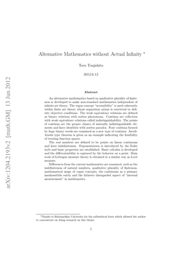 Arxiv:1204.2193V2 [Math.GM] 13 Jun 2012