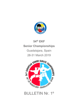 54Th EKF Senior Championships Guadalajara, Spain 28-31 March 2019