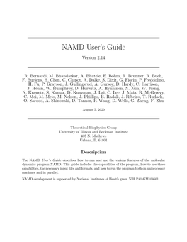 NAMD User's Guide