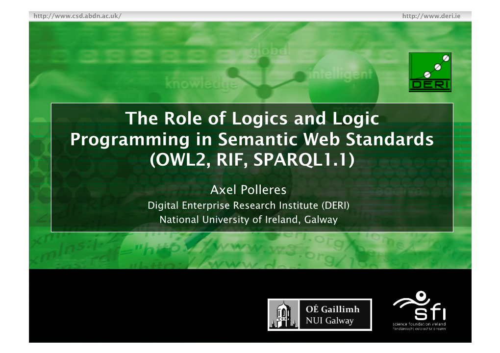 Owl2, Rif, Sparql1.1)