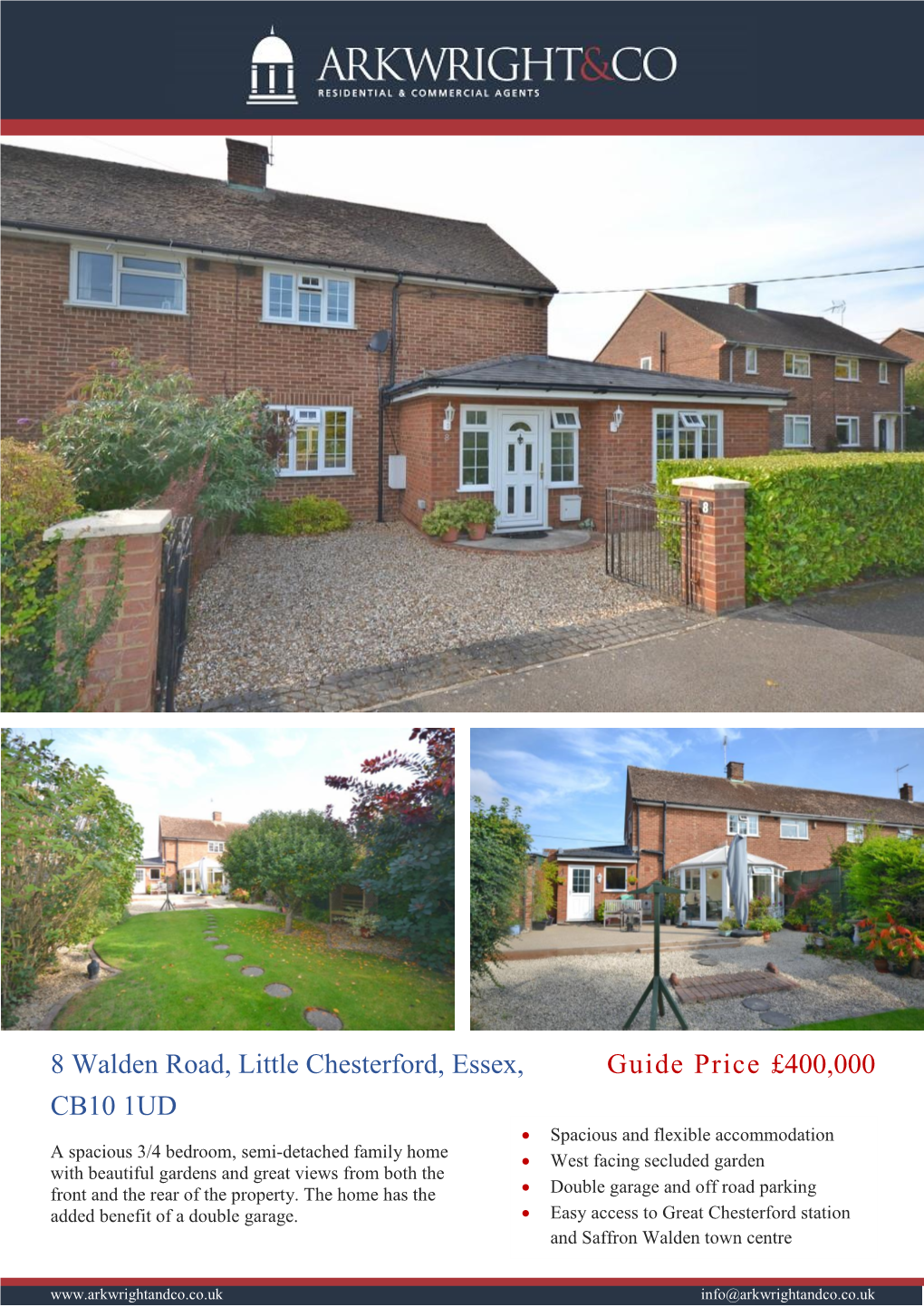 Guide Price £400,000 8 Walden Road, Little Chesterford, Essex, CB10