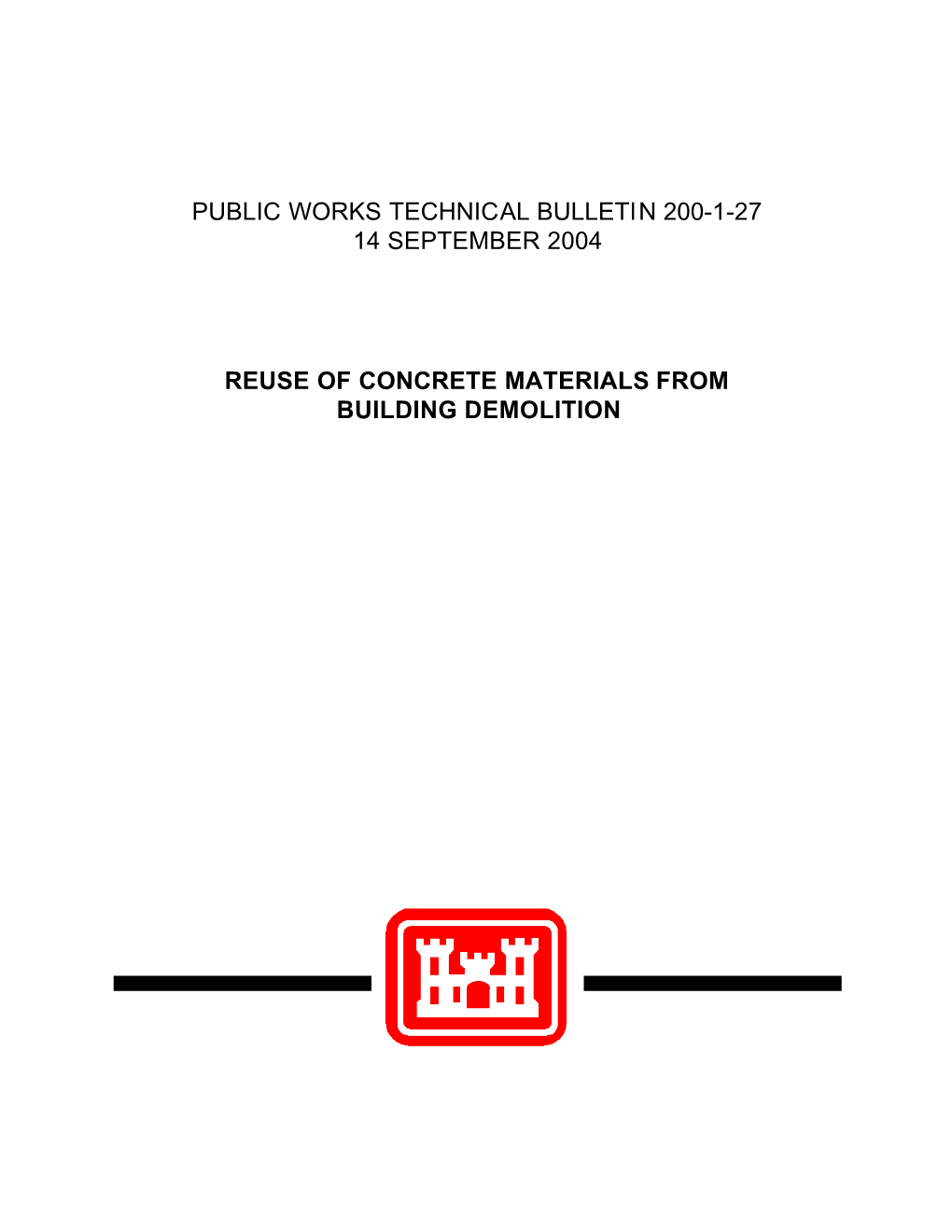 PWTB 200-1-27 Reuse of Concrete Materials from Building Demolition