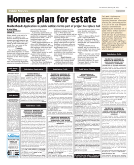 Homes Plan for Estate Containing Important Information Affecting the Community You Live In