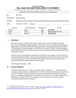 Bill Analysis and Fiscal Impact Statement