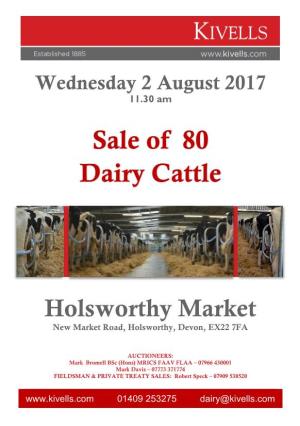 Sale of 80 Dairy Cattle