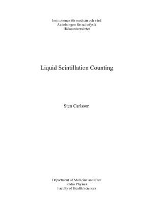 Liquid Scintillation Counting