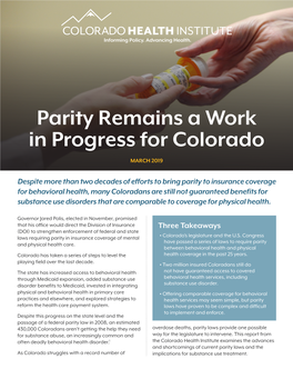 Parity Remains a Work in Progress for Colorado