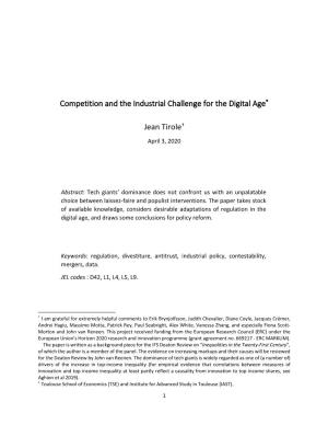 Competition and the Industrial Challenge for the Digital Age*