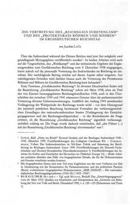 Reichsgaus Sudeten Land" Und Des „Protektorats Böhmen Und Mähren" Im Grossdeutschen Reichstag